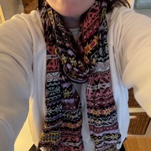 Tolani Pink and Black Patterned Scarf